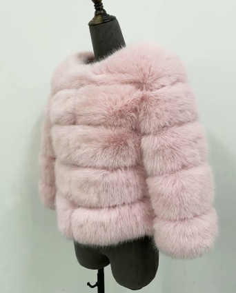 Haină din Blană Naturală de Zibelina Pastel