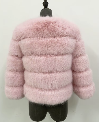 Haină din Blană Naturală de Zibelina Pastel