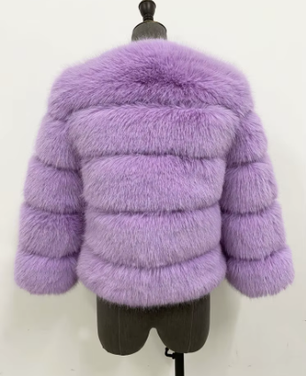 Haină din Blană Naturală de Zibelina Mov