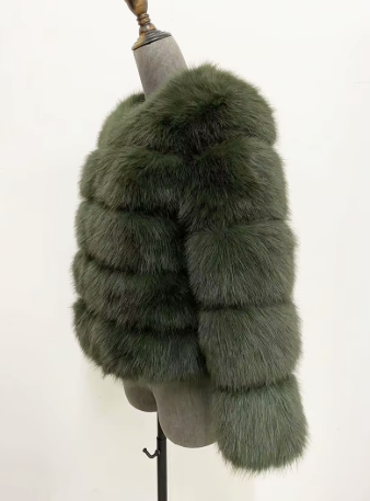 Haină din Blană Naturală de Zibelina Verde