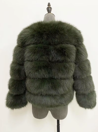 Haină din Blană Naturală de Zibelina Verde