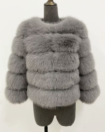 Haină din Blană Naturală de Zibelina Gri
