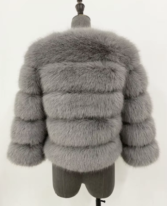 Haină din Blană Naturală de Zibelina Gri