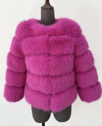 Haină din Blană Naturală de Zibelina Roz