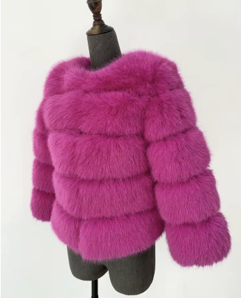 Haină din Blană Naturală de Zibelina Roz