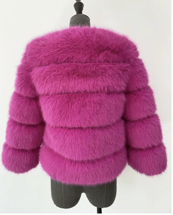 Haină din Blană Naturală de Zibelina Roz