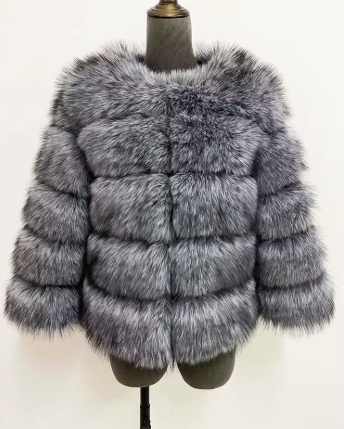 Haină din Blană Naturală de Zibelina Cenusie