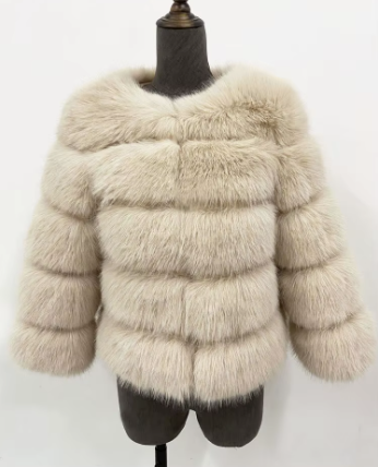 Haină din Blană Naturală de Zibelina Cream
