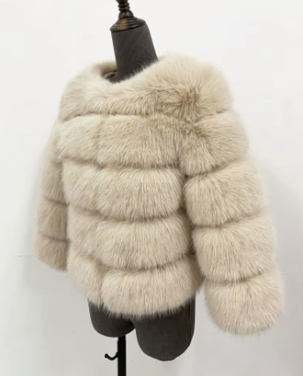 Haină din Blană Naturală de Zibelina Cream