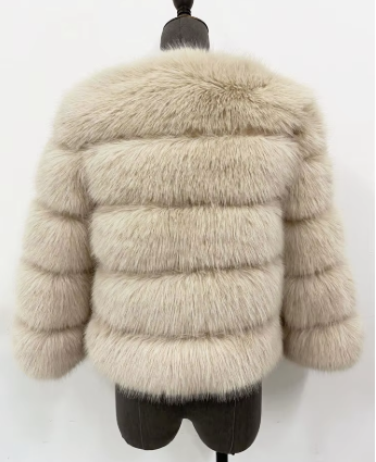 Haină din Blană Naturală de Zibelina Cream