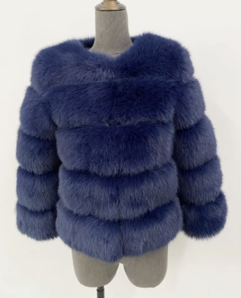 Haină din Blană Naturală de Zibelina Bleumarin