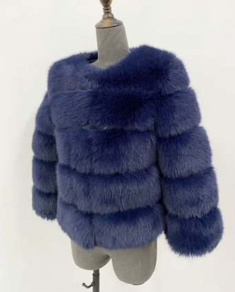 Haină din Blană Naturală de Zibelina Bleumarin