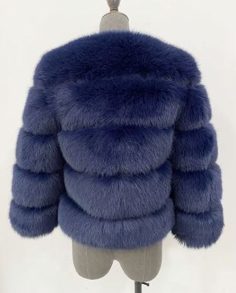 Haină din Blană Naturală de Zibelina Bleumarin